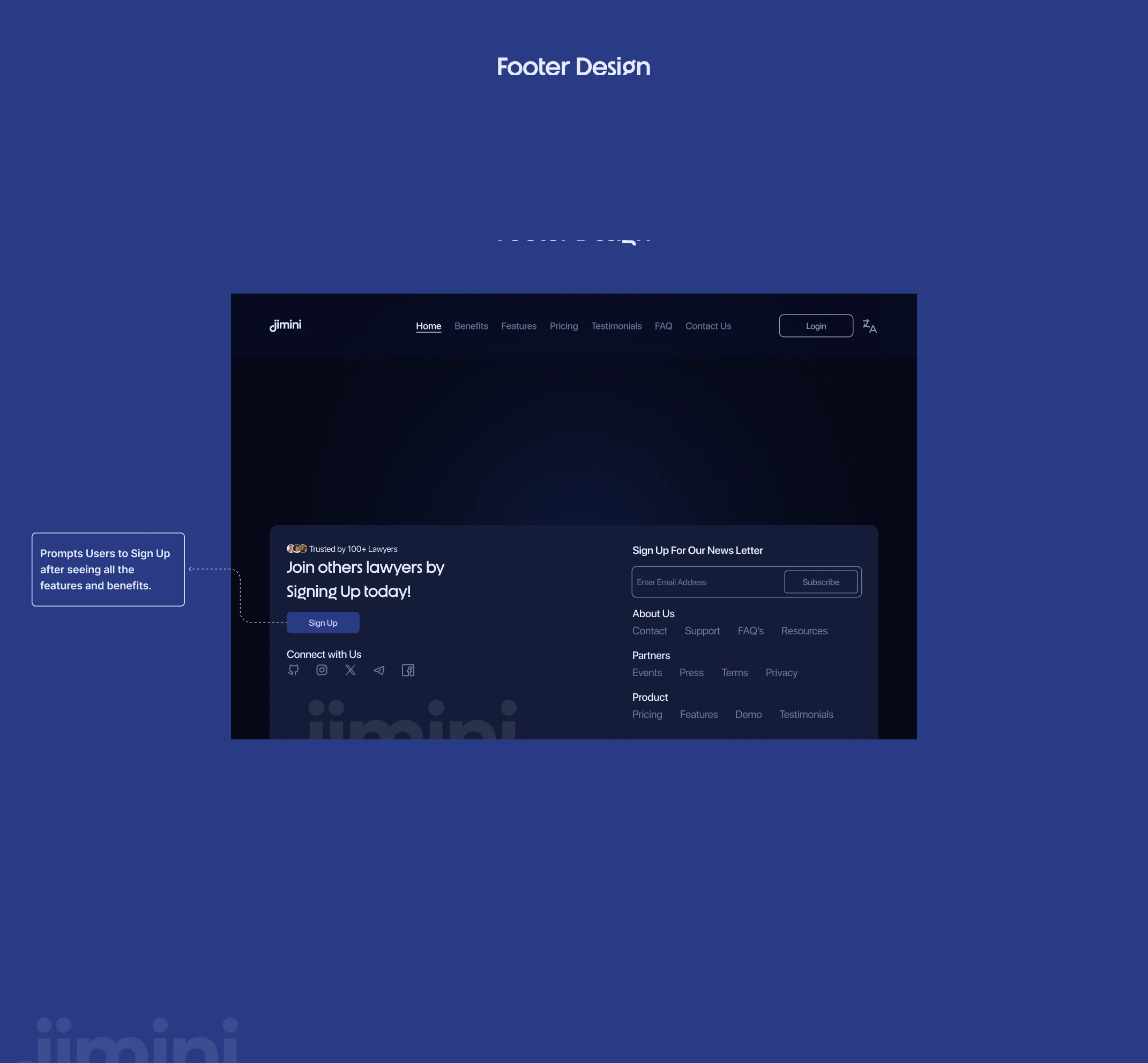 The footer