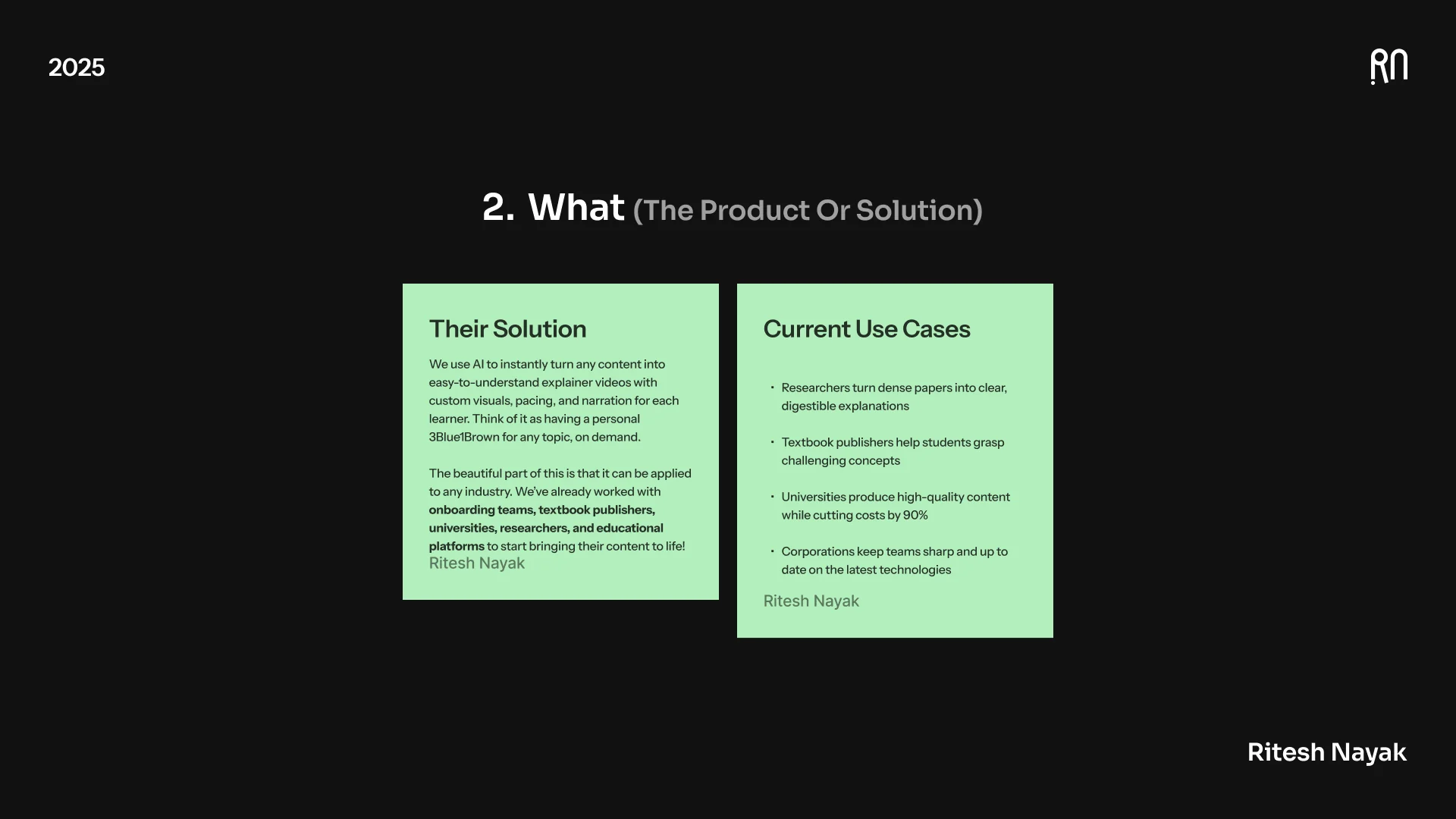 What: the product